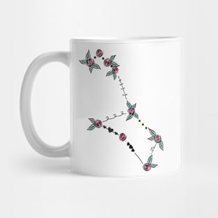 Puppis Constellation Roses and Hearts Doodle Mug